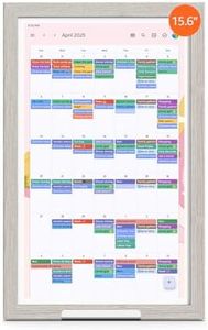 ApoloSign Digital Calendar: 15.6" Wall Electronic Calendar, Smart Touchscreen Display for Family Scheduling, To-Do Lists, Meal Planning, and More | Google Play Supported | Wall Mount or Desktop | Oak Frame Finish - Gray