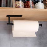 Paper Towel Holder Stainless, Kitchen Towel Rack Wall Mount Paper Roll Dispenser Under Cabinet Adhesive Bath Storage Organizer for Hanging Towels Toilet Paper Rolls(Blacks)