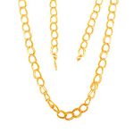 MEENAZ Fashion Copper Brass Steel daily Long 24 inch one gram Golden Necklace hip hop Silver thick big broad Sachin Neck Chains micro Gold plated Chain for Men stylish Boys Women girls Boyfriend Gents