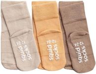 squid socks Viscose from Bamboo Socks | 0-6M, 6-12M, 12-24M, & 2T-3T | Grip Socks that Stay On | As Seen on Shark Tank (US, Age, 4 Years, 5 Years, Caramel)