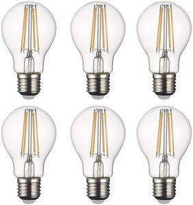 SD LUX LED Light Bulbs E27 Bulbs Vintage Filament LED Bulbs A60 Screw Bulbs No Flicker Non-dimmable Edison Bulbs 8W (75W Equivalent) 850LM Warm White 2700K 6 Packs