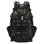 HUNTVP Tactical Backpack Mens, Military Backpacks 30L Molle Rucksack Hiking Daypack Rucksacks Camo for Men for Cycling, Camping, Fishing, Running Working, Outdoor(Type1-Camo)