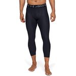 Under Armour HG ARMOUR 2.0 3/4 LEGGING, Comfortable and robust gym leggings, lightweight and elastic thermal underwear with compression fit Men, Black (Black/Graphite), S