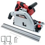 Excel 165mm Plunge Saw 1200W/240V with 1 x Guide Rail, Connector & Clamp - Plunge saw with guide rail, Get Precise Cuts with Excel plunge saw, Circular saw, Bench Saw, 1200w PlungeSaw, 240V Plunge saw