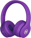 Mokata Volume Limited 85dB Kids Headphone Bluetooth Wireless Over Ear Foldable Stereo Sound Noise Protection Headset with AUX 3.5mm Cord Microphone for Boys Girls Cellphone Ipad TV PC Notebook Purple