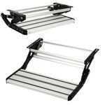 LEADALLWAY RV Step 21.6in Folding Manual Camper Steps Single Drop Down RV Stool,440LBS Capacity