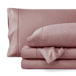 Bare Home Queen Sheet Set - Luxury 1800 Ultra-Soft Microfiber Queen Bed Sheets - Double Brushed - Deep Pockets - Easy Fit - 4 Piece Set - Bedding Sheets & Pillowcases (Queen, Heathered Rosewood)