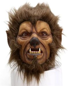 Edlike Horror Moive Full Moon Werewolf Mask,Werewolf Mask with Hair, Wolf Mask, Scary Latex Beast Mask for Halloween Party Carnival