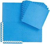 Best Choice Products 24-Piece Puzzle Exercise Mat, Multipurpose Floor Interlocking Tiles Protective Floor Workout Gym Mat, 24 x 24 x 3/8", 96 sq. ft. - Blue