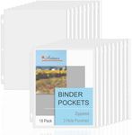 Antner 18 Pack Zipper Binder Pockets for 3 Ring Binder, Clear PVC 3 Holes Letter Size Binder Pouch Document Storage Bags Binder Folders Loose Leaf Inserts Sheet Page Protectors for Office School Home