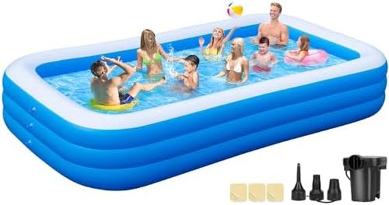 Inflatable Swimming Pool with Pump, 130'' x 72'' x 22'' Blow Up Pools for Adults and Kids, Thickened Oversized Inflatable Pool for Backyard, Outdoor, and Summer Water Party