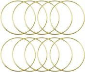 AUEAR, 10 Pack 5 Inch Metal Floral Hoops Gold Hoop Rings Dream Catcher Ring for DIY Wedding Decor Gold