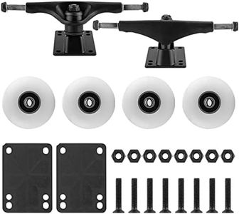 TLHB Skateboard Truck,Skateboard Wheels 52mm Suitable for Skateboarders,Fits 7.5-8" Deck，Skateboard Bearings,Skateboard Pads,Durable Skateboard Hardware Combo Starter Kit -White