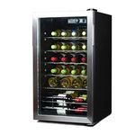 BLACK+DECKER 26 Bottle Wine Fridge with Interior Light and Mechanical Temperature Control, Compressor Cooling Wine Cooler Refrigerator with 4 Wine Racks and 1 Flat Shelf,Fridge with Bottom Compartment