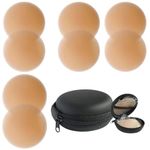 Bureaucrat Nipple Cover Silicone Pasties Comfortable Invisible Reusable NoShow Bra for Women(Skin Friendly self Adhesive Washable Breast Petals Lingerie,Shoulder Less Backless Dresses)-4 Pairs InPouch