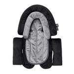 APRAMO Baby Head & Body Support, Newborn Boys Girls Car Seat Insert, Toddler Infant Cushioned Pad Liner for Car Seat Stroller, Recycled Polyester Organic Cotton RPET Sandwich Knit (Black Dark Grey)