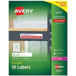 Avery Permanent I.D Labels for Laser Printers, White, 0.625 x 3-Inches, Pack of 1600 (6577)