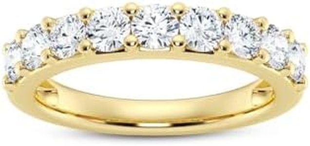 Shop QSE 0.50 Carat Lab Grown Diamond Wedding Band Ring for Women - 14K Yellow Gold Half Eternity Anniversary Wedding Bands for Women Jewelry Birthday Gifts for her EF Color VS Clarity Size 8
