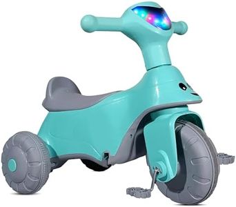 Kidsmate E-Ride 3 in 1 Electric Tricycle for Kid, Battery Operated Ride On Toy Baby Bike with Light & Music | Rechargeable Battery Electric Bike for Kids to Drive 1 to 4 Years - Sea Green