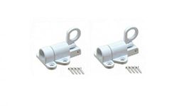 RANRAO 2PCS Aluminium Alloy Door Latch Sprung Attic Loft Ceiling Hatch Lock Catch Tool, Door Spring Bolt Aluminum Alloy Security Automatic Window Gate Latch Bounce Lock for Shed Doors Gates White