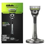 GilletteLabs with Exfoliating Bar - 1 Handle + 1 Razor Blade Refill, Includes Premium Magnetic Stand