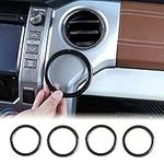 4PCS Console Side Air Conditioning Air Outlet Ring Trim Fit for Toyot@ Tundra 2014-2021 Air Conditioning Vent Accents Frame Vent Ring Outer Cover Air Conditioning Outlet Trim ABS Interior Accessories