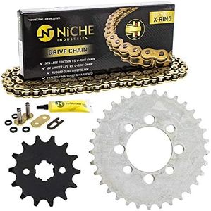 NICHE Drive Sprocket Chain Combo for Kawasaki KLX110 Suzuki DRZ110 Front 14 Rear 33 Tooth 420VM-X X-Ring 86 Links