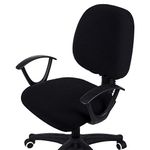 smiry Office Computer Chair Covers, Stretch Jacquard Universal Desk Rotating Chair Slipcovers Protector, Seat Cover + Backrest Cover, Black