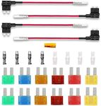 Fuse Kit Car Fuses - 12V 24V Micro Add-a-Circuit Fuse Tap ACS Micro Piggy Back Blade Fuse Holder with Wire Harness and 12pcs Fuse (5A 7.5A 10A 15A 20A 30A) and 1pcs Fuse Puller