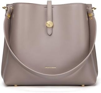 Cnoles Women Genuine Leather Designer Tote Bags Purses And Handbags For Women Fashion Ladies Top Handle Shoulder Satchel Bag Grey