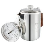 APOXCON Coffee Percolator, Stainless Steel Camping Coffee Pot, Percolator Coffee Maker for Camping Outdoor Traveling Stovetop Fast Brew (9 Cup)