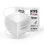 AccuMed BNX N95 Mask NIOSH Certified Particulate Respirator Protective Face Mask (10-Pack, Approval Number TC-84A-9315 / Model H95W) White