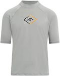 Kanu Surf Men's Fiji UPF 50+ Short Sleeve Sun Protective Rashguard Swim Shirt, Paraiso Grey, X-Large