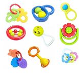 Babify Bpa-Free Non Toxic Bpa Free, Multicolor Toddler Baby Rattles 9-Piece Rattle Set-1