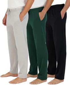 Real Essentials 3 Pack: Mens Big & Tall King Size Pajama Pants Cotton Soft Pajamas Men Flannel Bottoms Fleece Buffalo Plaid Pj Lounge Pants Sleepwear Pijamas Hombres Woven - Set 3, 5X