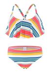 HowJoJo Big Girls Two Piece Bathing Suit Bikini Swimsuit Striped Ruffle Swimwear Size 12/10-12