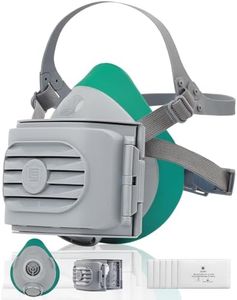 BEESAFETY Reusable Half Face Respirator Mask with 6 Filters for Dust,Painting, Sanding,Welding,Chemical Fumes,Gas, Asbestos,Grinding (Grey)
