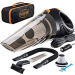 ThisWorx Car Vacuum Cleaner - Portable, Lightweight, Powerful, Handheld Vacuums w/Strong Suction, 3 Attachment Accessories, Carry Case - 12V, 4.8m Cord - Car Cleaning Kit