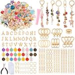BESARME 900Pcs Lip Gloss Keychain Making Kit with Charms and Letters
