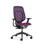Steelcase Karman Ergonomic Height Adjustable Office Chair with Red-Blue Upholstery