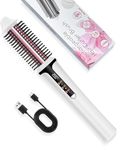 UKLISS Thermal Brush Cordless,22 mm USB Rechargeable Hot Brush Hot Comb,3 in 1 Round Hair Brush-Hair Volumizer Curl Brush,Travel Hair Straightener Brush,Hot Brushes for Hair Styling with 3 Temp Levels