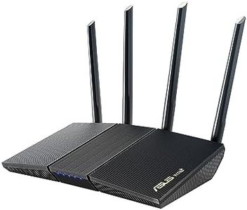 ASUS RT-AX1800S Dual Band WiFi 6 (802.11ax) Router supporting MU-MIMO and OFDMA technology, with AiProtection Classic network security powered by Trend Micro™, compatible with ASUS AiMesh WiFi system