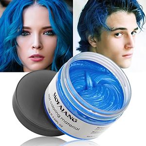 Blue Hair Color Wax Pomades 4.23 oz - Natural Hair Coloring Wax Material Disposable Hair Styling Clays Ash for Cosplay, Party (Blue)