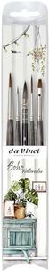 da Vinci, Signature Boho Watercolour Set, Colineo & Casaneo, High-Quality Watercolour Brushes, for Paper, Washed, Boho Vintage Look, Short Handle, Made in Germany, Sizes 0, 0, 4, 4 & 4