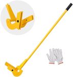 Pallet Buster Tool with 41‘’ Handle, Carbon Steel Heavy Duty Deck Wrecker Pry Bar Puller Wood Pallet Tool Breaker Pry Bar Puller, Articulating Pivot-Action Head Deck Board Removal Tool, Yellow