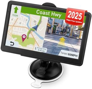 GPS Navigator for Car Truck RV - Car GPS Navigation System with Latest 2025 Maps, Lifetime Free Updates 7 Inch Touchscreen Voice Guidance, RV Vehicle GPS for Trucker with Speed and Red Light Warning