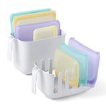 YouCopia Dry+Store Reusable Bag Drying Rack and Bin Set, Silicone Bags Organizer and Storage