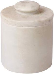 NikkisPride Handmade Marble Butter Keeper Butter Storage Canister Vintage- White