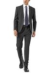 WEEN CHARM Mens Suits One Button Slim Fit 2-Piece Suit Wedding Prom Tuxedo Blazer Jacket Pants Set Grey