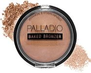 Palladio Baked Bronzer, Highly Pigmented and Easy to Blend, Shimmery Bronzed Glow, Use Dry or Wet, Lasts all day long, Provides Rich Tanning Color Finish, Powder Compact, Caribbean Tan